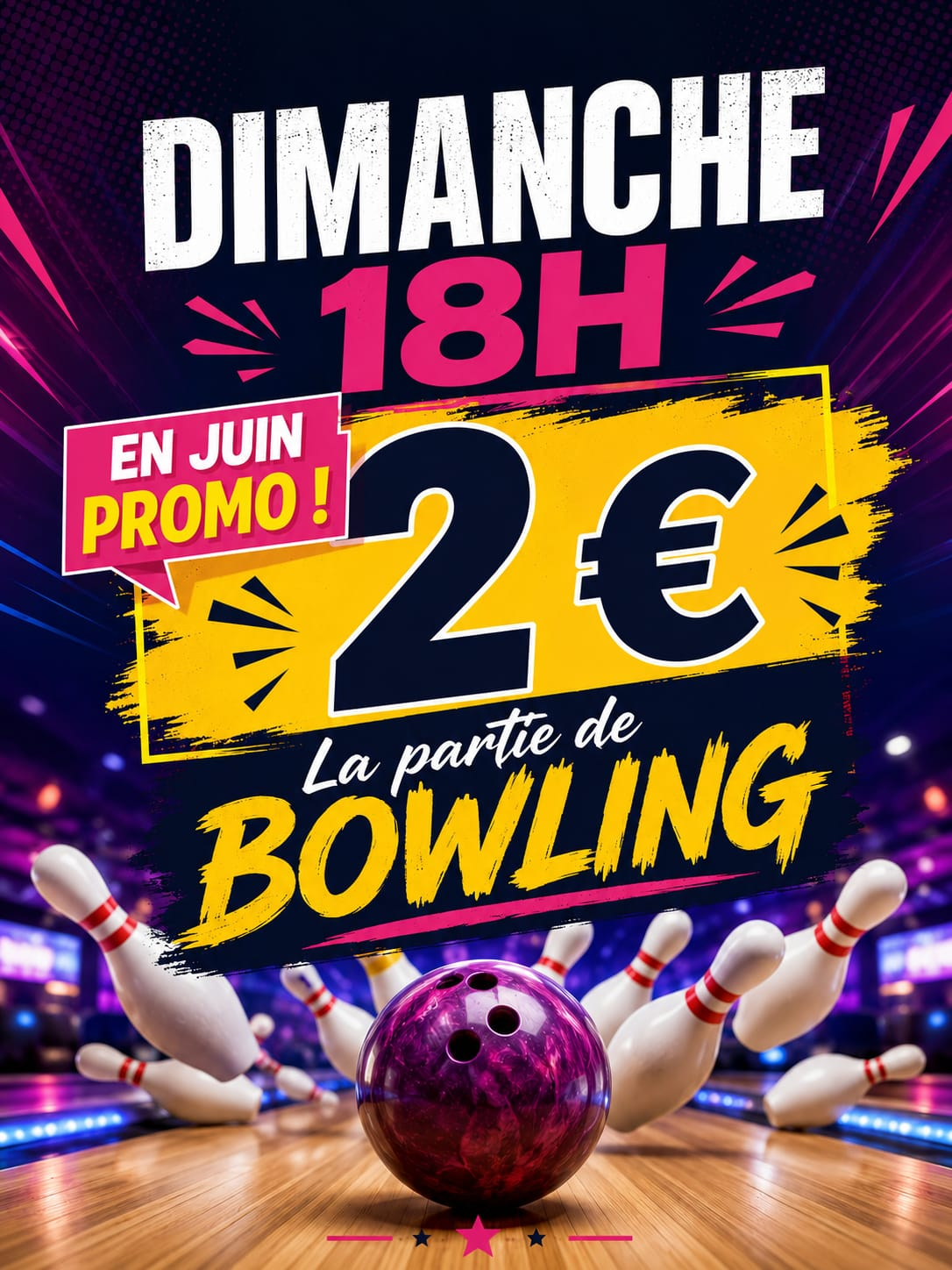 Promo bowling 2 euros - City Bowling Grasse